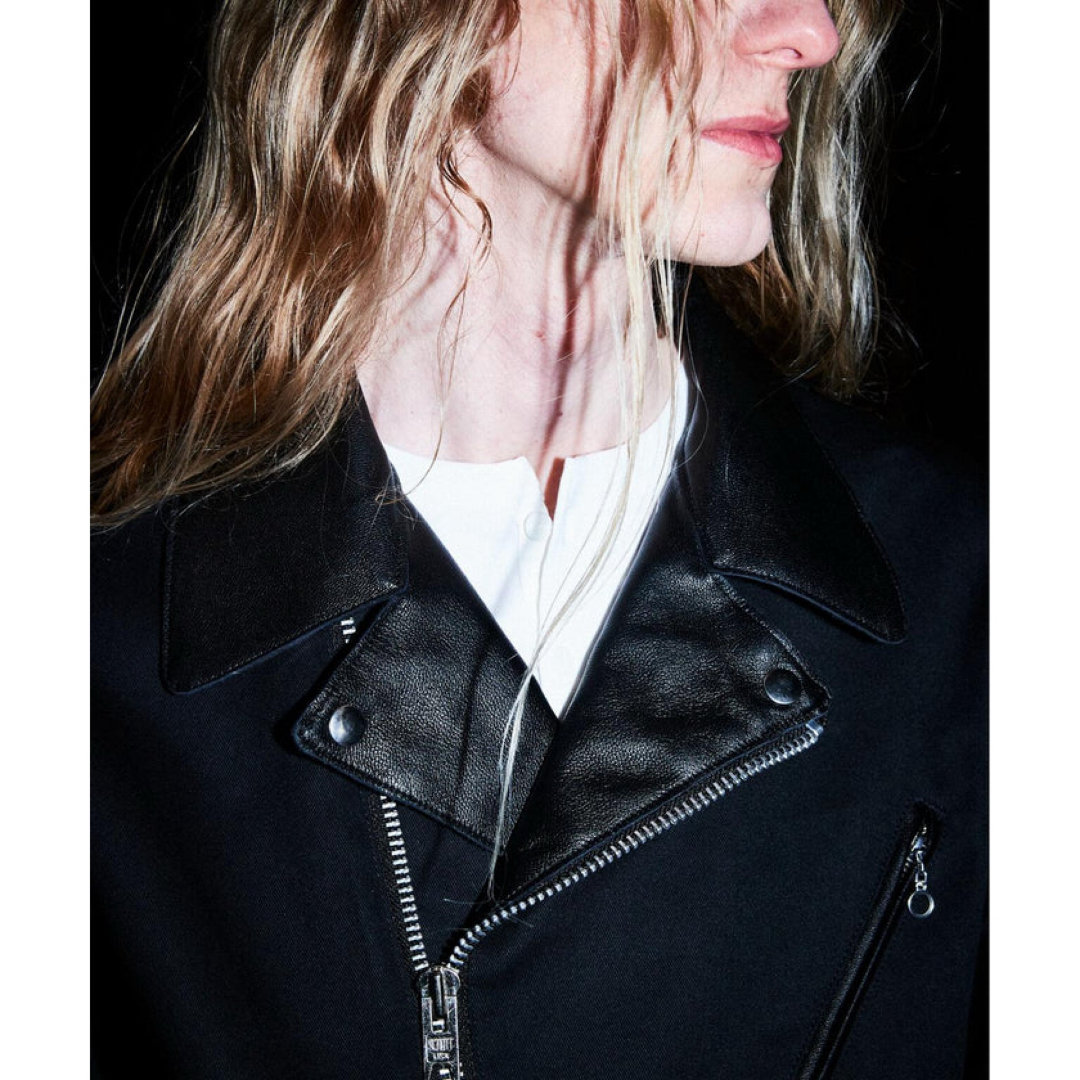 Dickies - SCHOTT DICKIES レザーコンビ ダブルライダース ブラック M