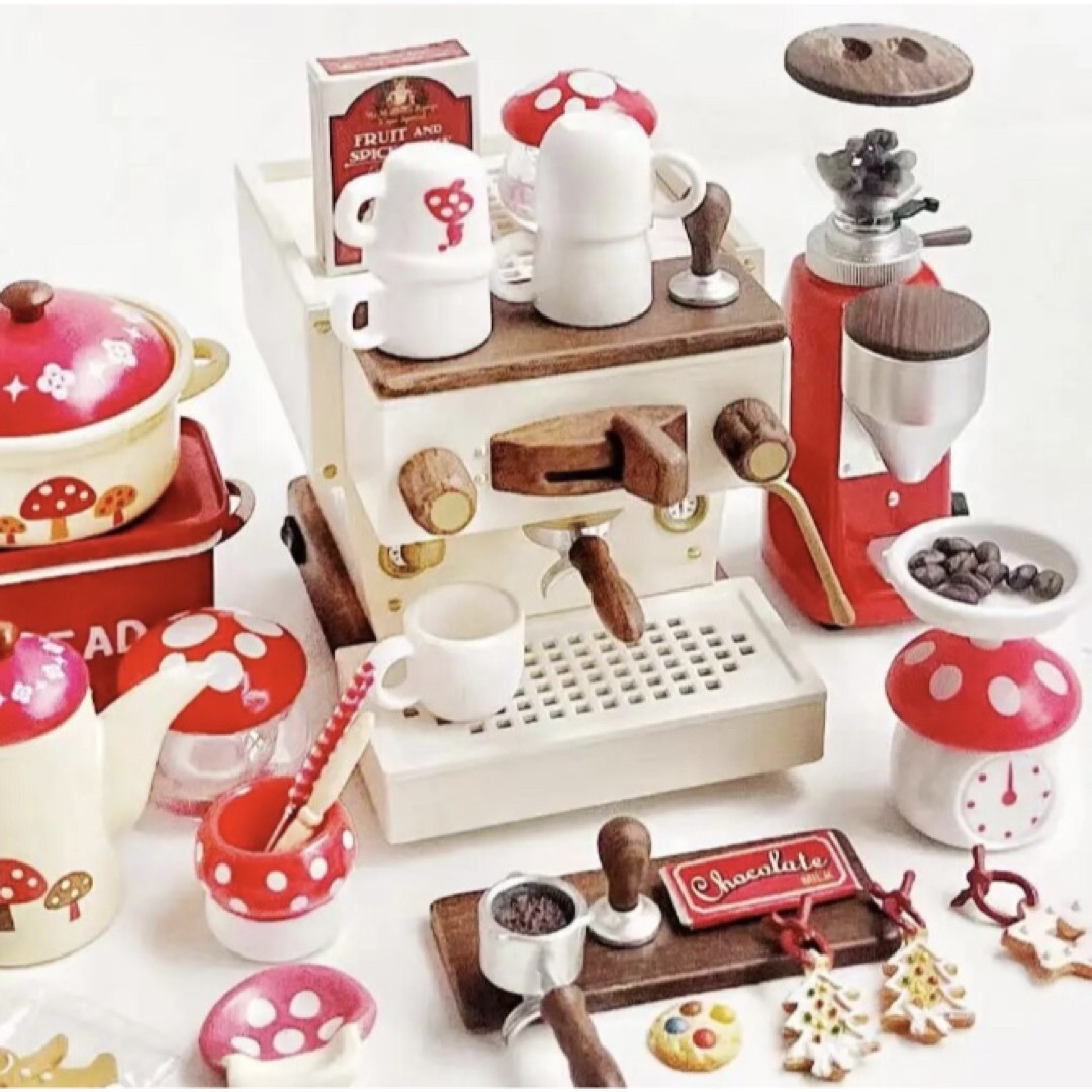 ミニチュア コーヒーマシン エスプレッソマシン クリームホワイト