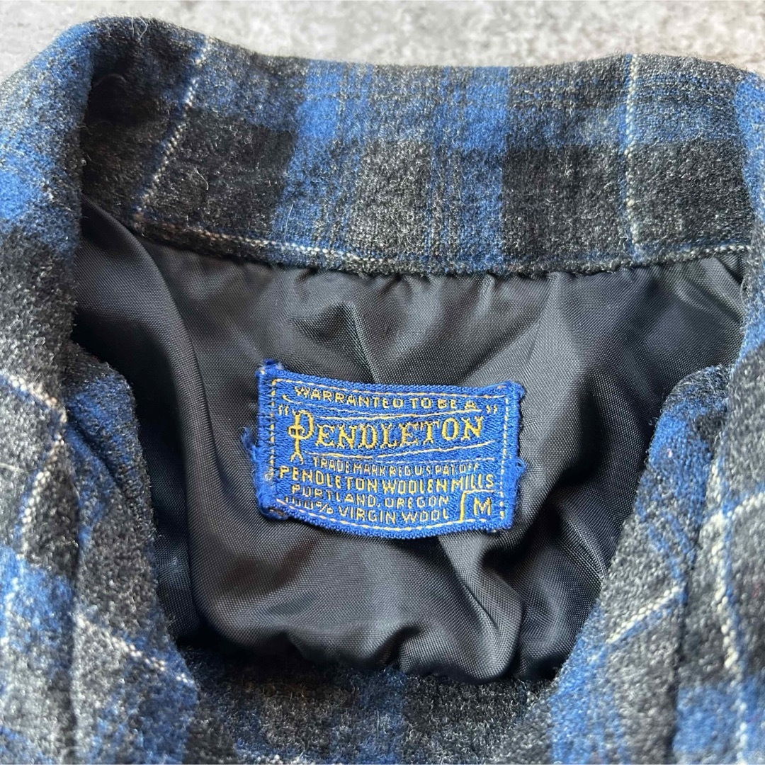 PENDLETON - 50s ペンドルトン ボードシャツ/ウールシャツ M ブルー
