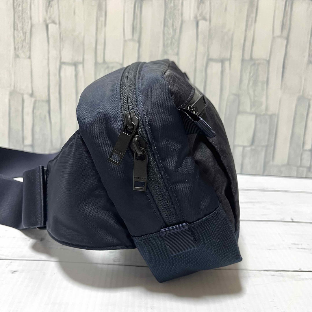 極美】PORTER ボディバッグ ウエストバッグ ダークフォレスト ネイビー
