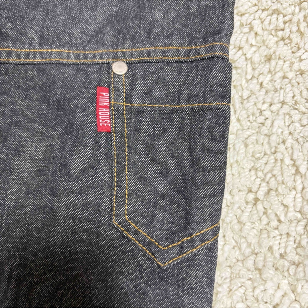 極美品✨ピンクハウス ストレート デニムパンツ 苺 刺繍 ワッペン