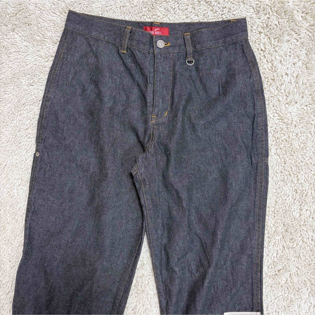 極美品✨ピンクハウス ストレート デニムパンツ 苺 刺繍 ワッペン