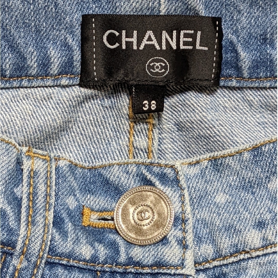 CHANEL - 入手困難 美品 CHANEL ドット柄 ワイドレッグ デニムの通販