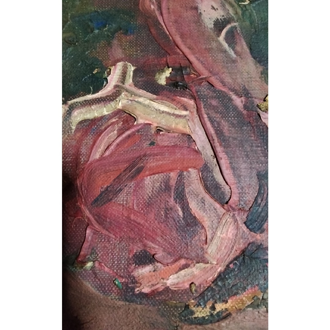 模写 林武 油彩キャンバス8号薔薇ぼろぼろ状態最悪の通販 by ステイ