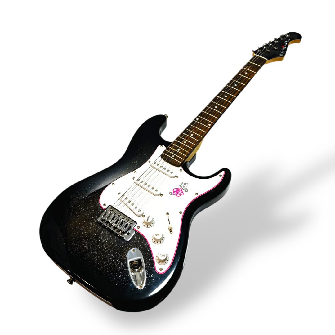 希少な純正ケース付】ジプシーローズ エレキギター ラメ入 女性向けギター