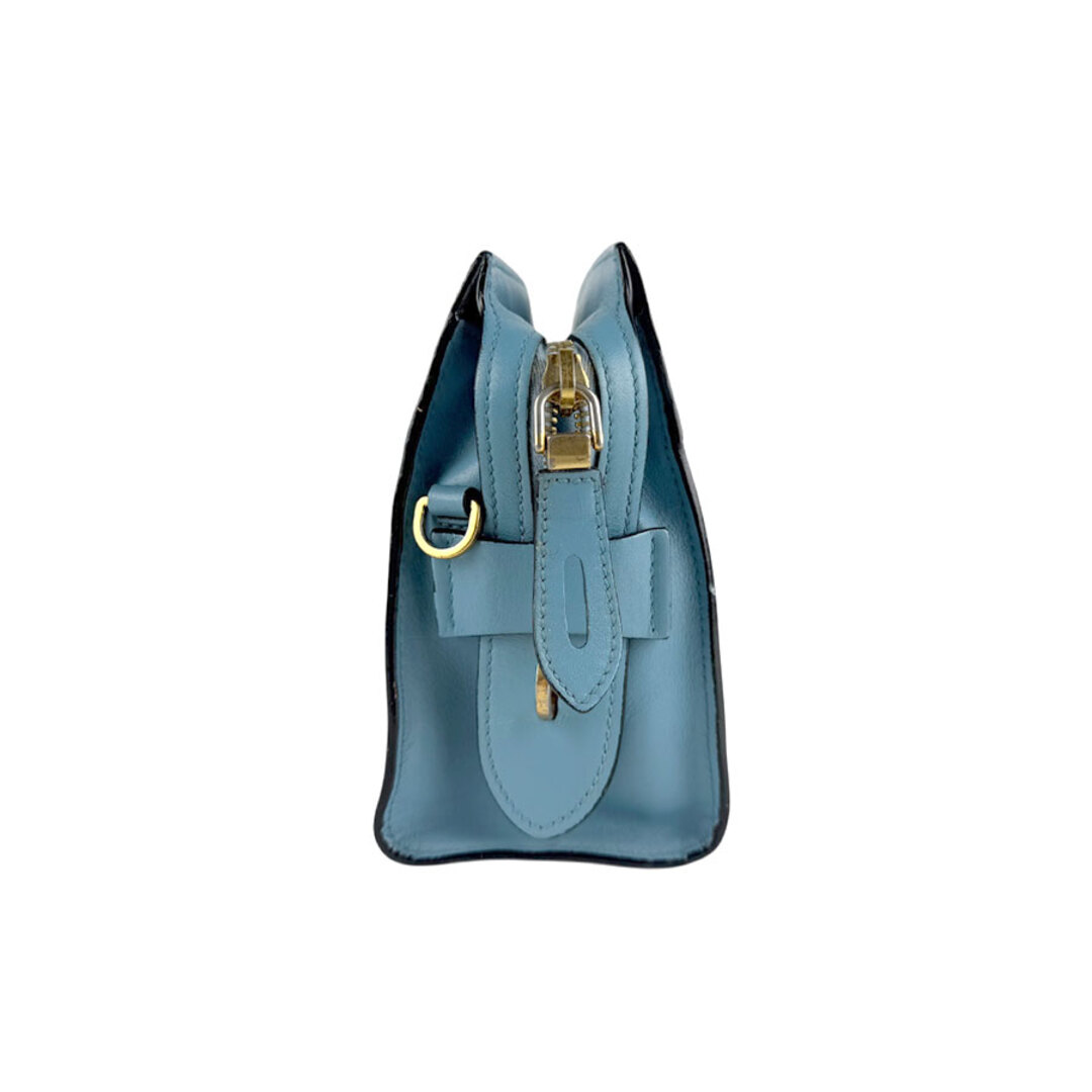 プラダ PRADA ショルダーバッグ レザー ライトブルー×イエロー