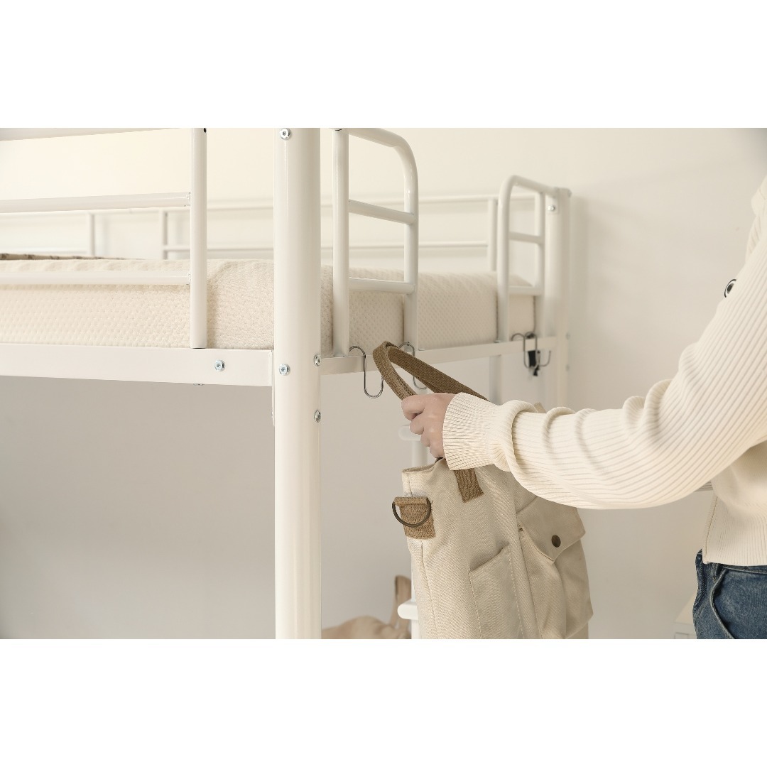 超人気！【高さ140cm】ロフトベッド 耐荷重150kg 一人暮らしWhite