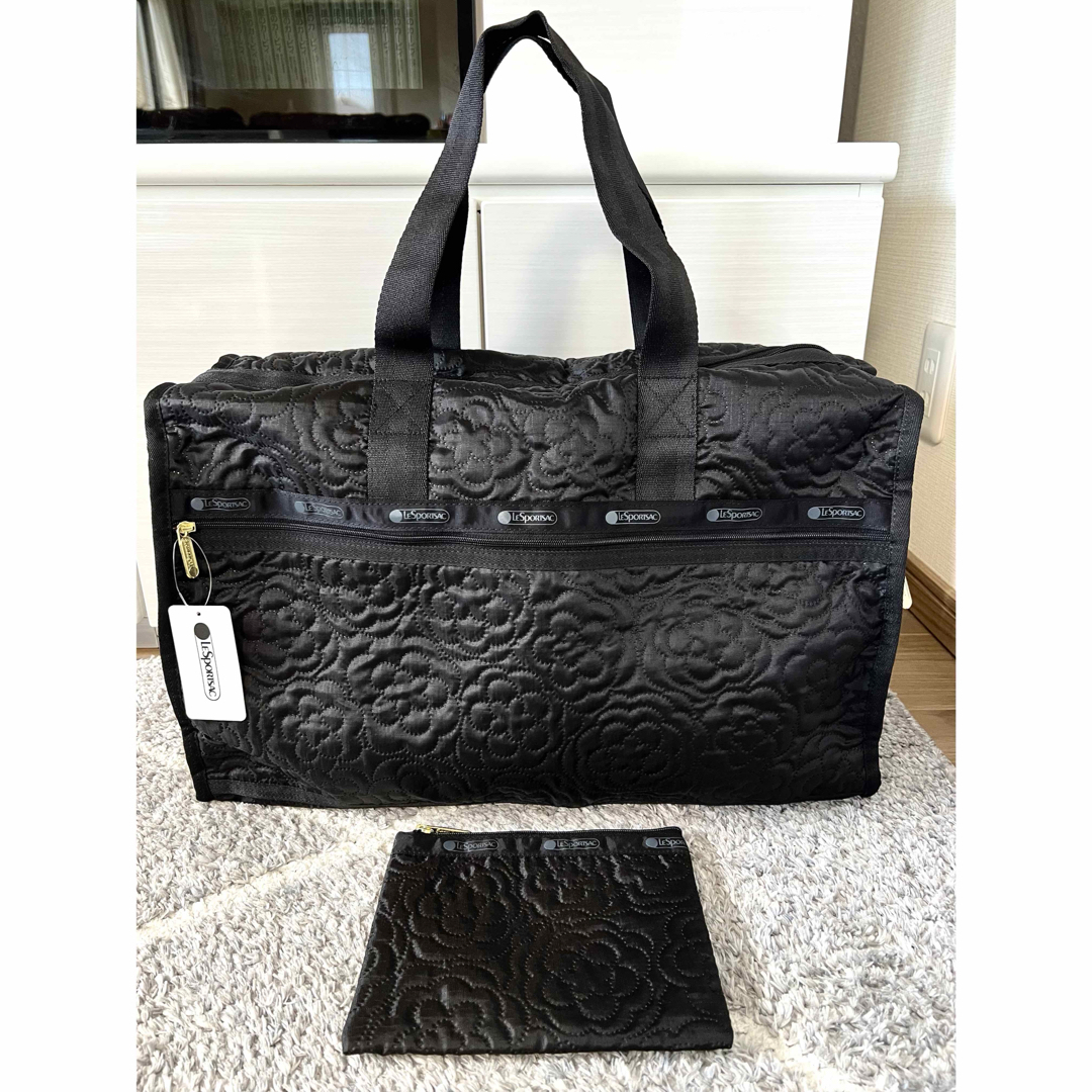 レスポートサック パフィーブロッサムズ ブラック花柄 ボストンバッグ