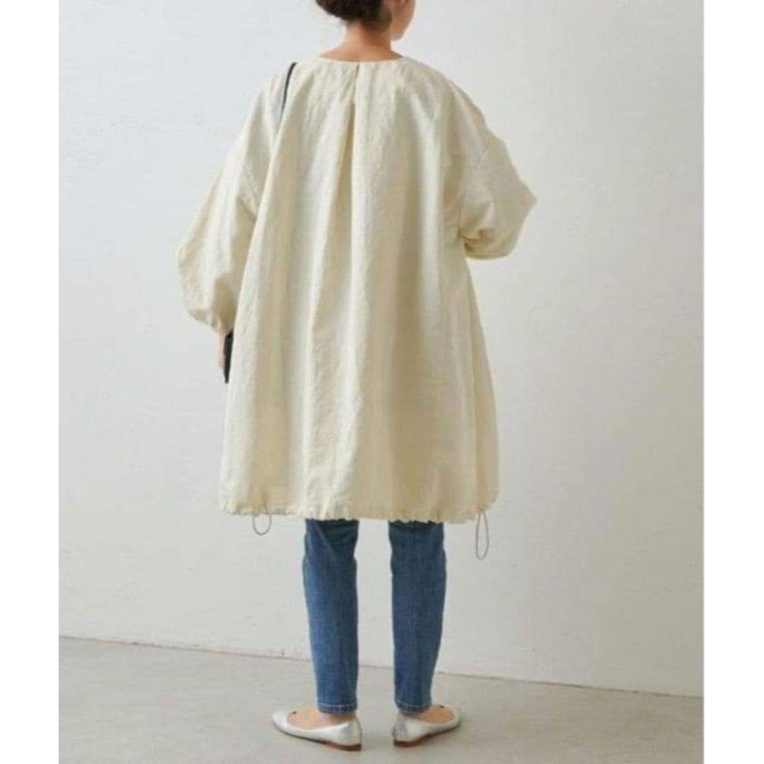BEARDSLEY - BEARDSLEY リネンポリバルーン袖コート オフホワイト