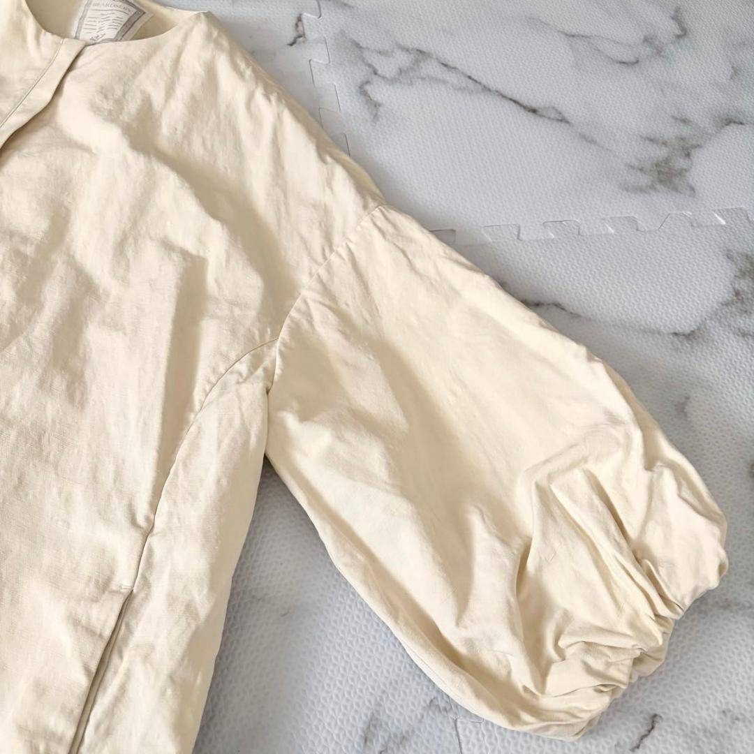 BEARDSLEY - BEARDSLEY リネンポリバルーン袖コート オフホワイト