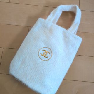 CHANEL - シャネルトートバッグ青チェック柄 スパンコール ノベルティ