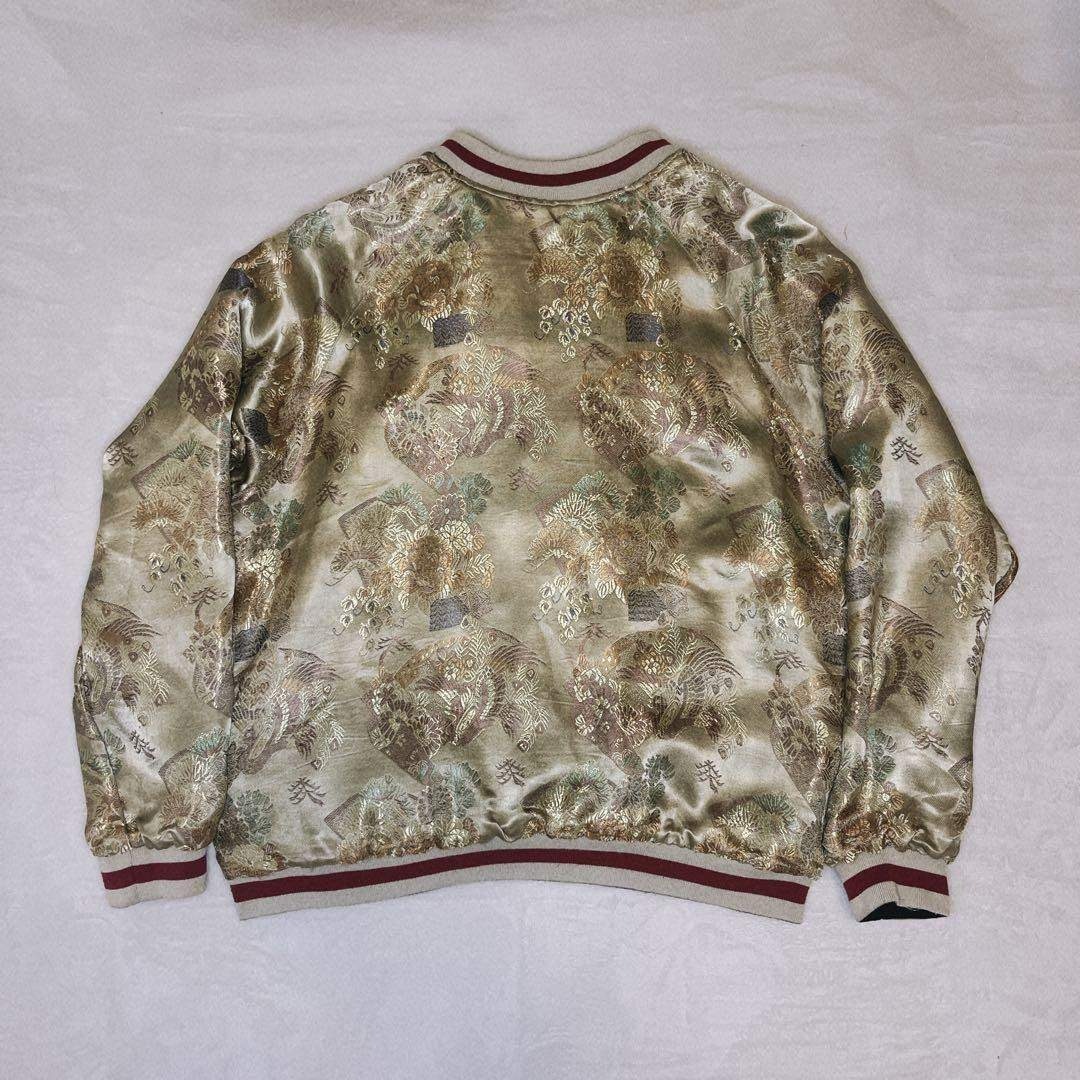 極希少✨vintage スカジャン 鯉 リバーシブル ゴールド y2k 和柄の通販