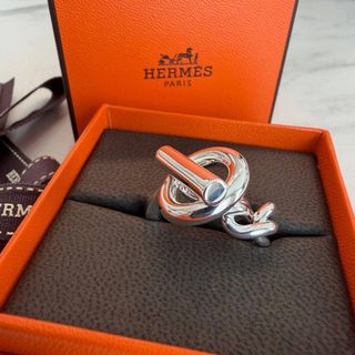 HERMES - 希少 ヴィンテージ hermes シェーヌダンクル リング シルバー