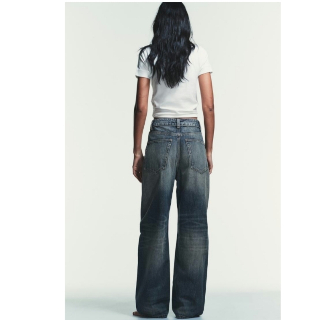 ZARA - 完売品 ZARA TRF ミッドライズ折り返しウエストデニムパンツ 34