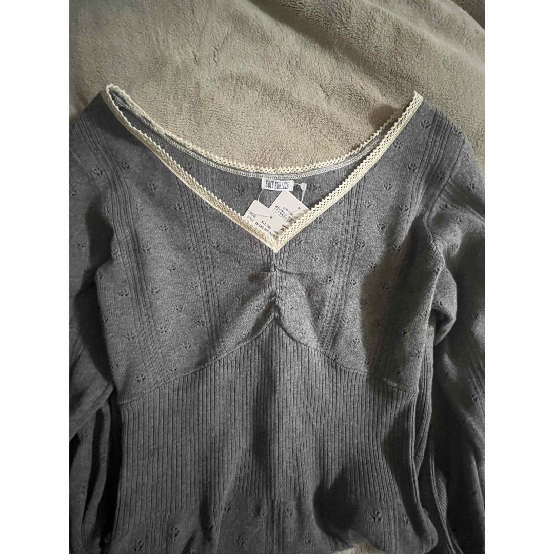 EDIT.FOR LULU - EDIT.FOR LULU アイレットニット グレーの通販 by