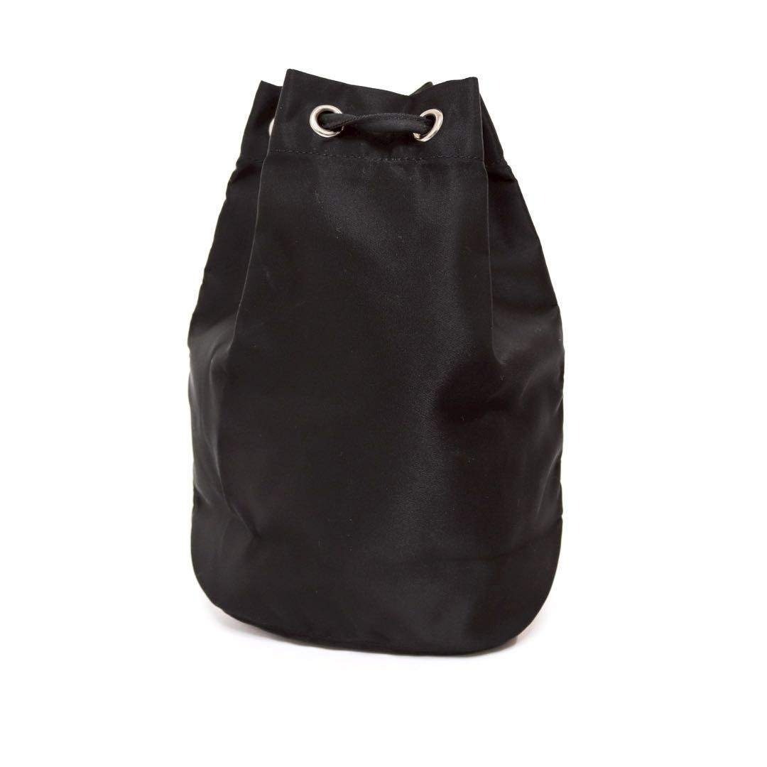 PRADA - 【極品】PRADA プラダ ポーチ ドローストリング ナイロン 黒