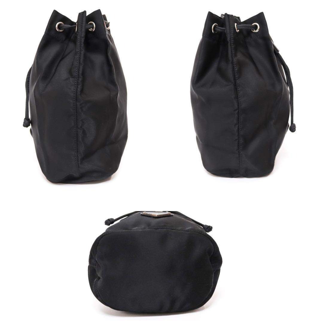 PRADA - 【極品】PRADA プラダ ポーチ ドローストリング ナイロン 黒