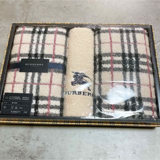 BURBERRY - 未使用 バーバリー タオルケット 水色 綿100% 140㎝×190