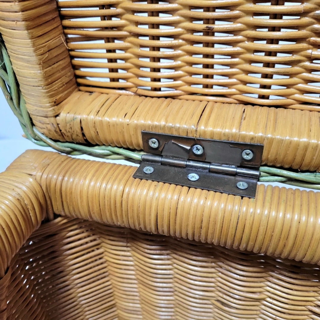 ラタン 収納ボックス 籐家具 昭和レトロ ヴィンテージ アンティークの