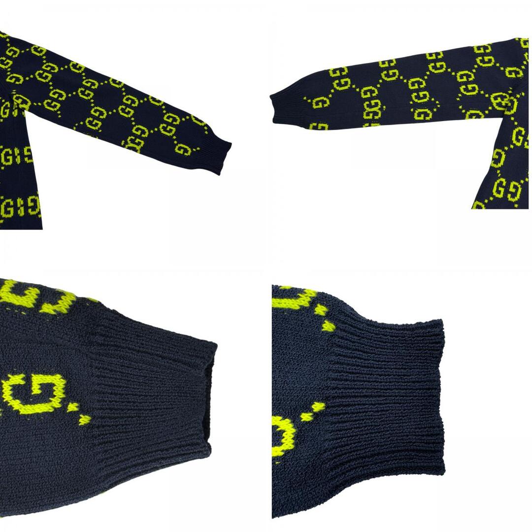 GUCCI - グッチ GUCCI GG総柄ニットセーター 791043 ネイビー コットン