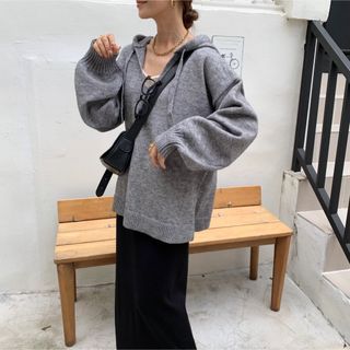 井川遥 x 三越伊勢丹 LOIN ロワン モヘアニット グレー 36 新品の通販