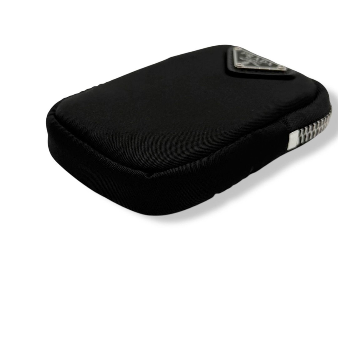 PRADA - 未使用 PRADA プラダ 三角ロゴ ミニ ポーチ ブラック 白タグ有