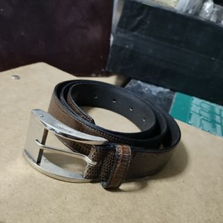 Gianni Versace - VERSACE ヴェルサーチ☆クロコ柄 メンズベルト☆銀色