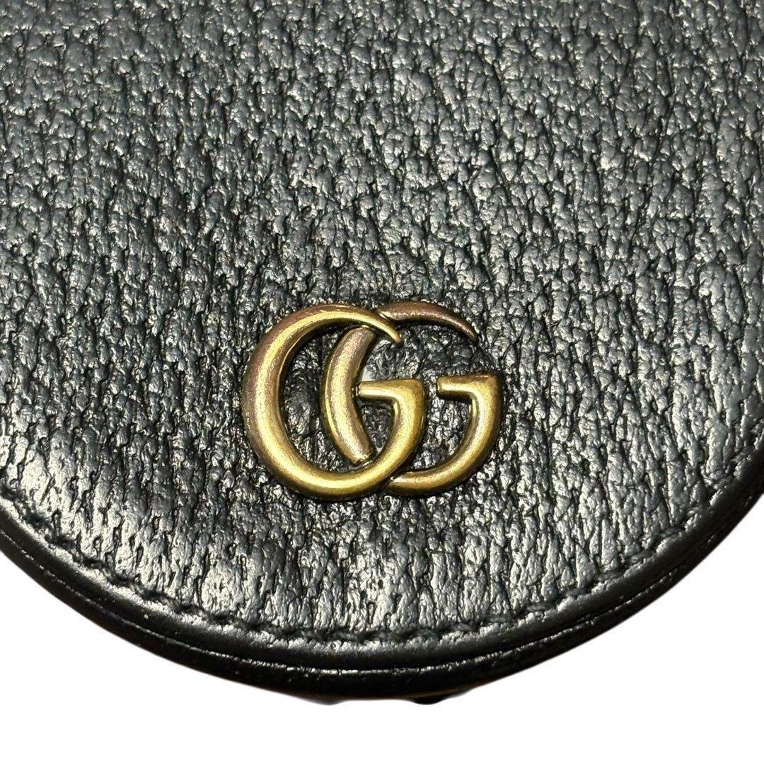 GUCCI - 希少 GUCCI コインケース 馬蹄型 マーモント レザー ブラック