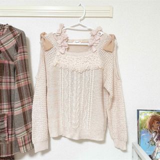 LIZ LISA - lizlisaポンポンリボンレースヨークニットトップスの通販
