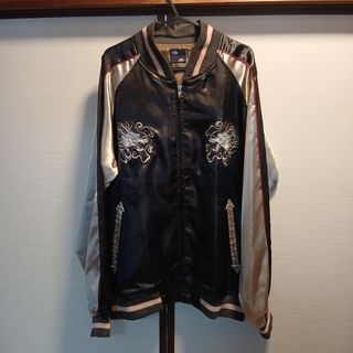 沢尻エリカ着用モデル】別珍スカジャン トラ 刺繍 ワインレッド ユニ