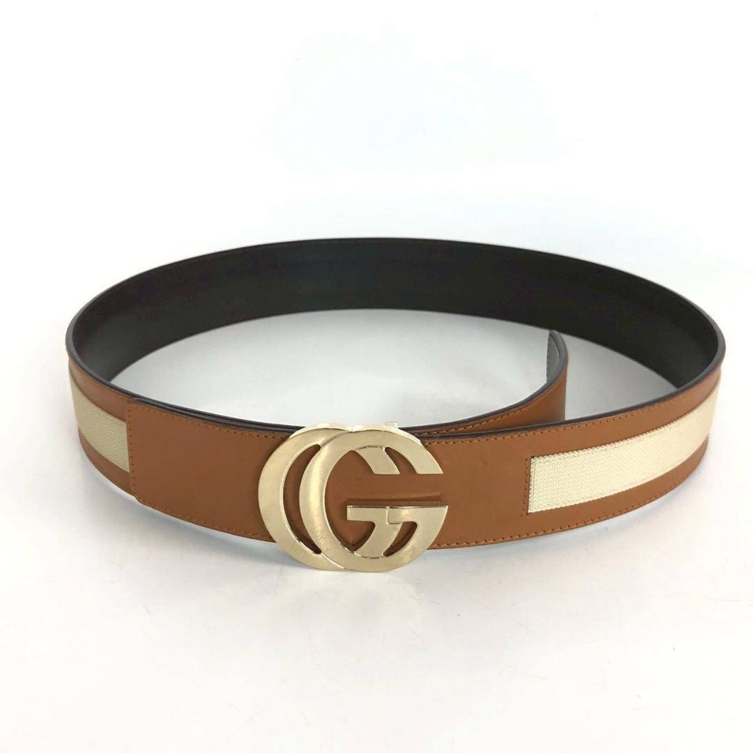 GUCCI - GUCCI グッチ ダブルG ベルト 212956 ブラウン ベージュ