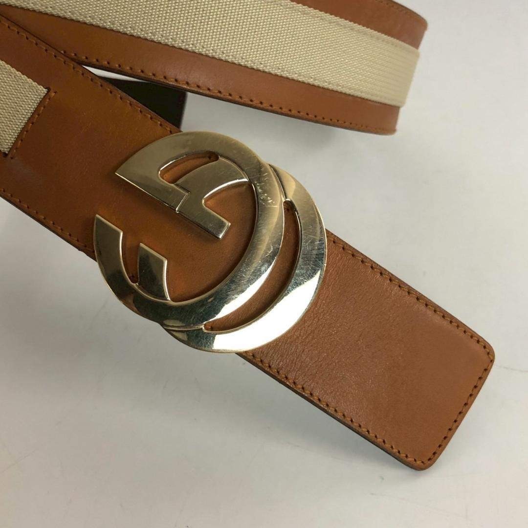 GUCCI - GUCCI グッチ ダブルG ベルト 212956 ブラウン ベージュ