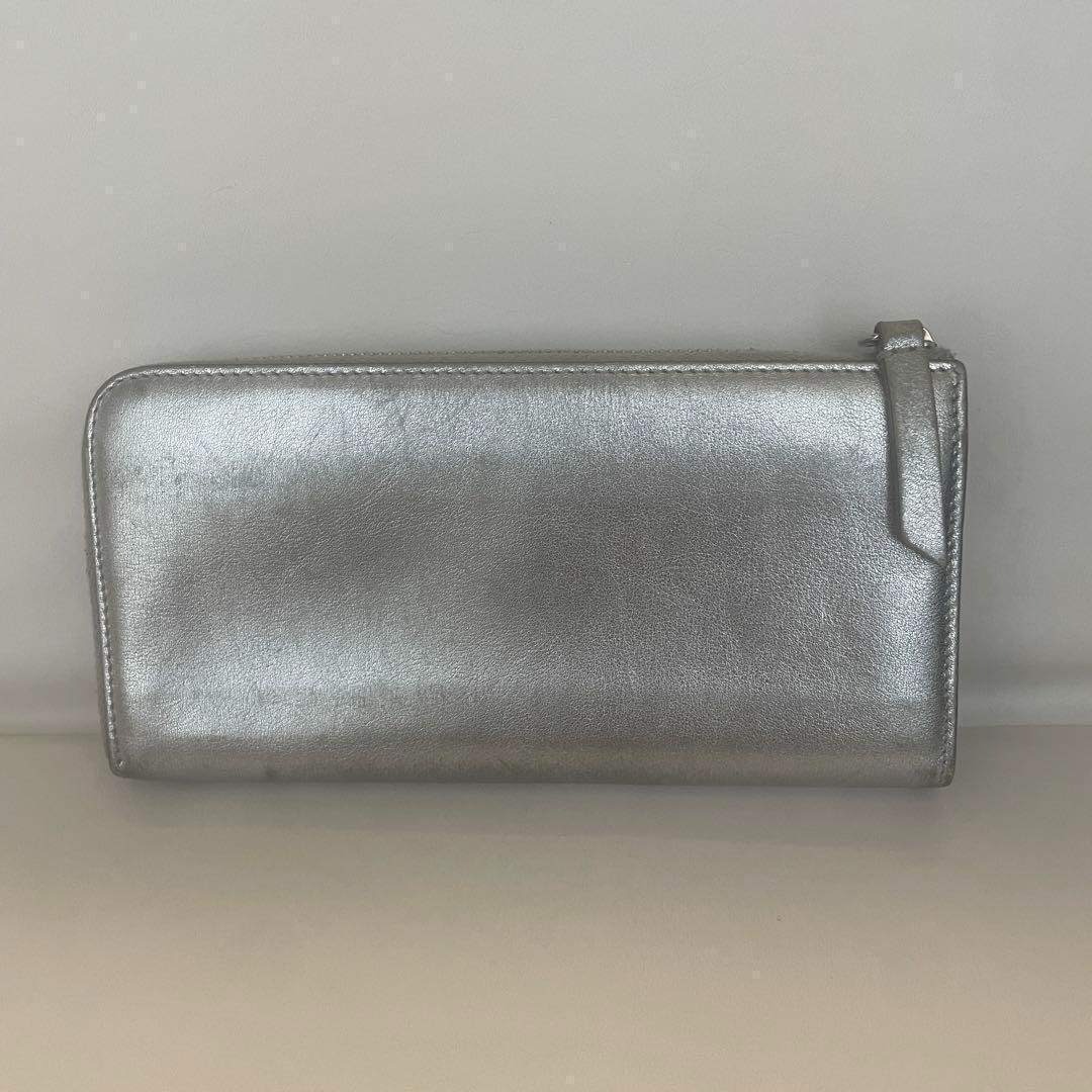 TOD'S - TOD'S トッズ ラウンドファスナー 長財布 シルバー 銀