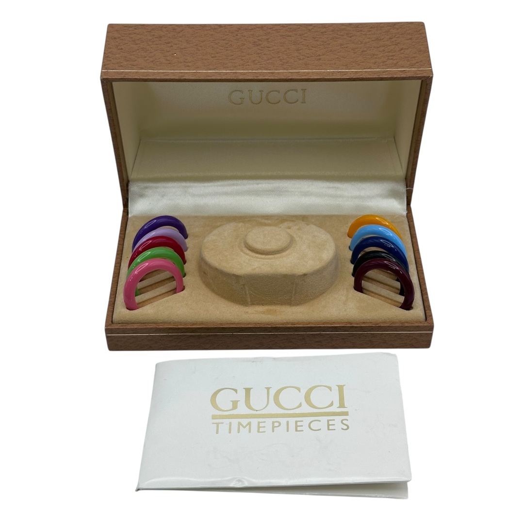 GUCCI - グッチ GUCCI チェンジベゼル 1100-L ホワイト メッキ