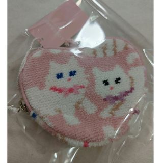 FEILER - フェイラー モフモフネコチャン 舟型ポーチ S ピンク 新品未