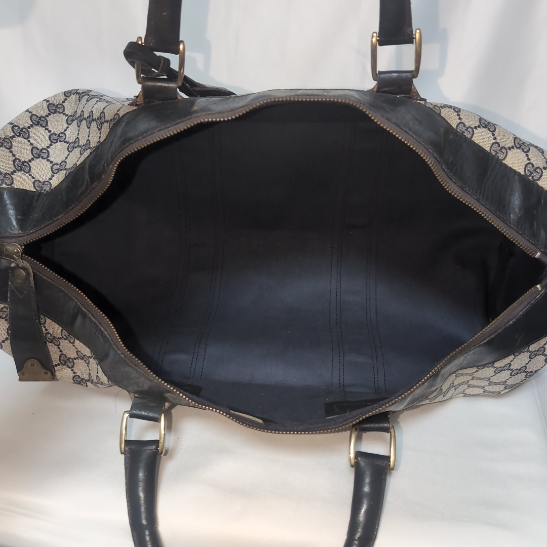 GUCCI - グッチ GGスプリーム シェリーライン ネイビー ボストンバッグ