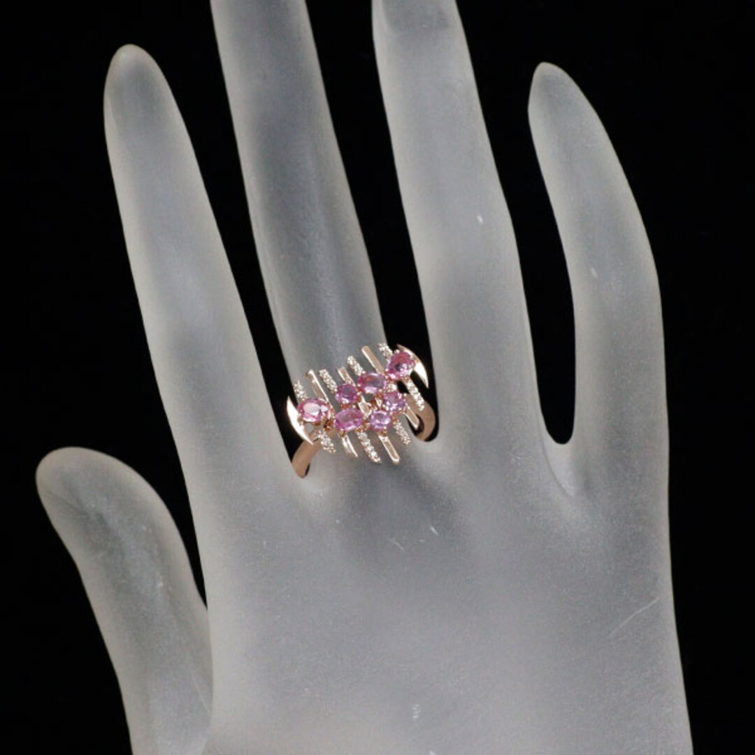 K10PG ピンクサファイア ダイヤモンド リング D0.08ct ハートの通販 by