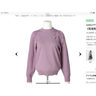 JUSGLITTY - 【現行品】JUSGLITTY ポイントチェーンプルオーバーの通販