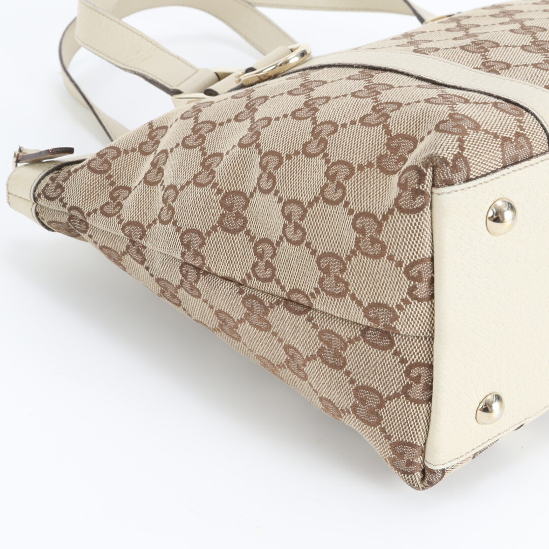 GUCCI - 美品 グッチ GGキャンバス 141470 レザー トート バッグ