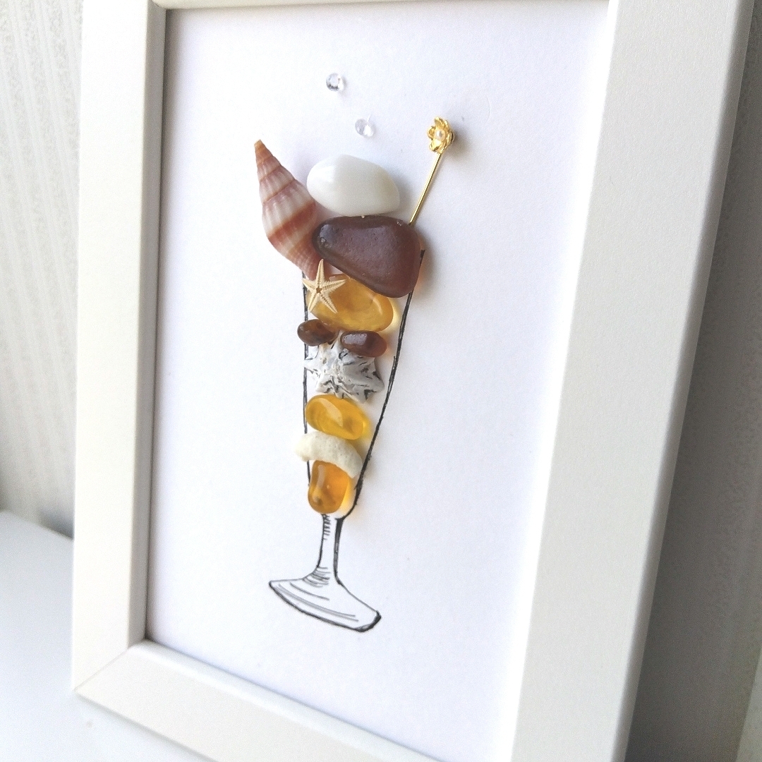 シーグラスアート オレンジチョコパフェの通販 by ato｜ラクマ