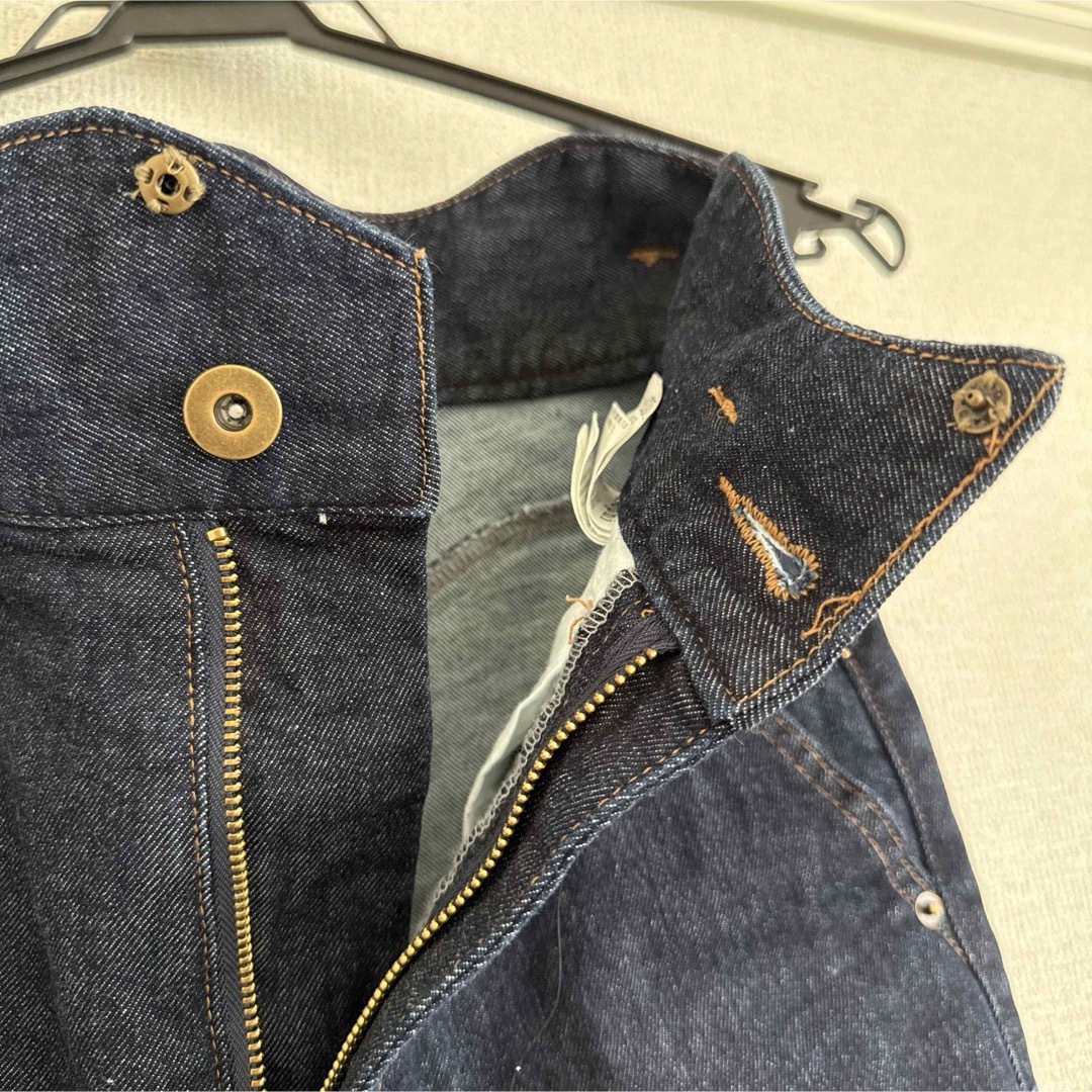 Eaphi ダークデニム short ウェーブデザインハイウエストデニムの通販