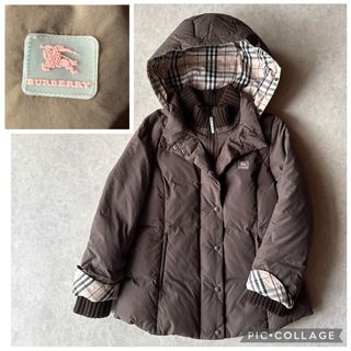 極美品 バーバリー ロンドン ダウンコート ピンクグレージュ 38 ノバ