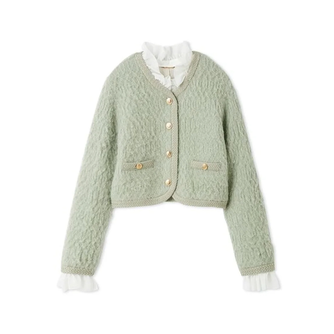 SNIDEL - ファーライクフリルニットジャケットの通販 by プロフィール