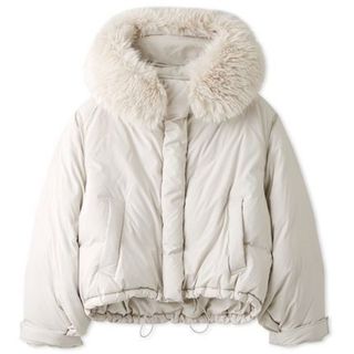 SNIDEL - 新品タグ付 西川フードファーショートダウン グレー SNIDELの