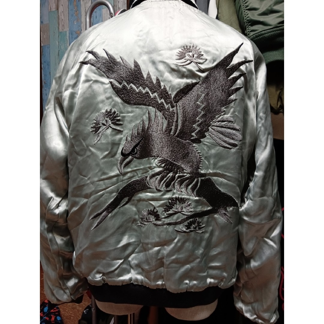 VINTAGE - ヴィンテージ 別珍 リバーシブルスカジャン 沖縄地図 鷲刺繍