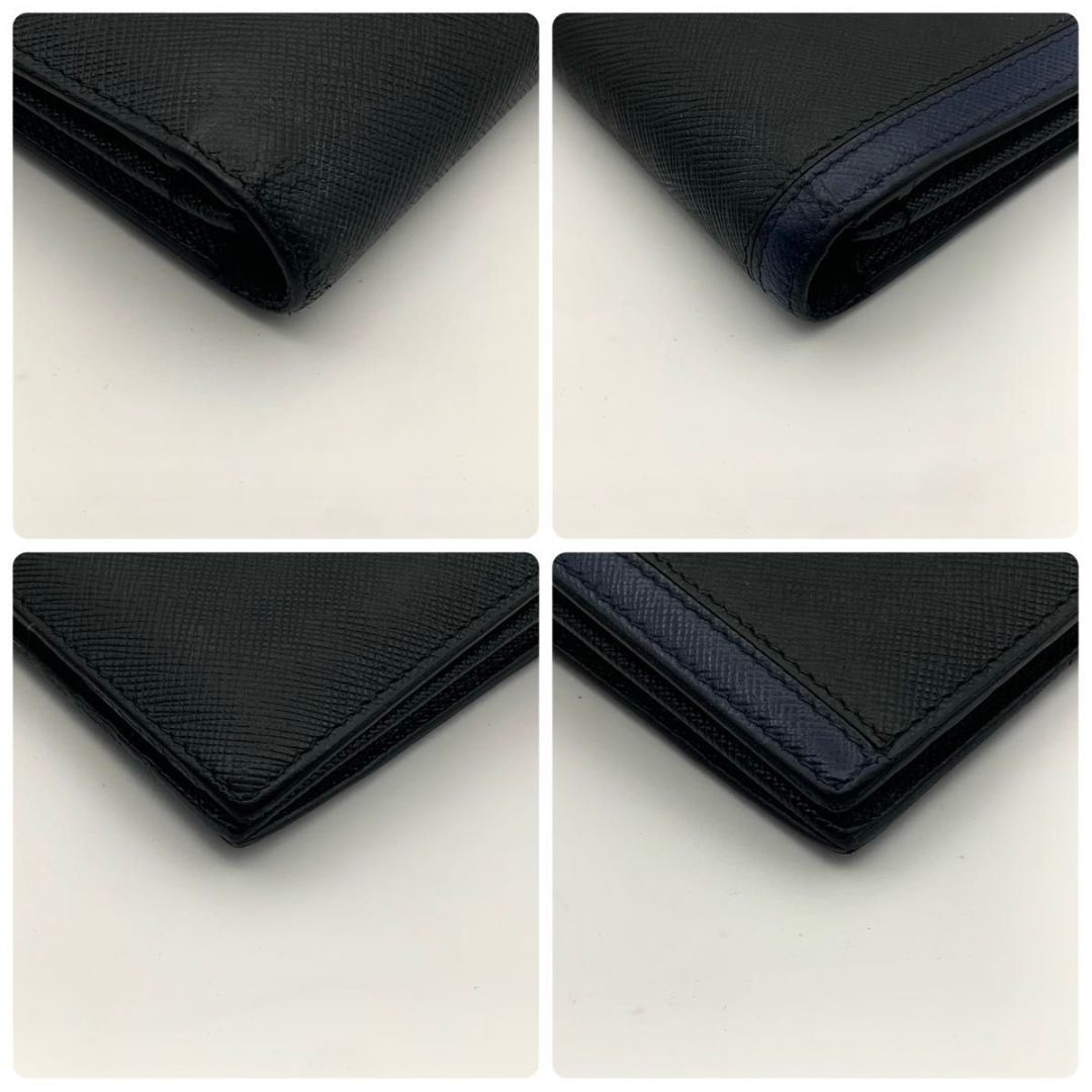 鑑定済み プラダ 長財布 サフィアーノ レザー オーガナイザー ロゴ