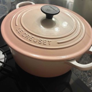 LE CREUSET - 中古・ル・クルーゼ ココット・ロンド 20cm オレンジの
