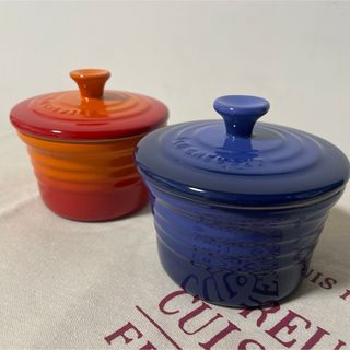 LE CREUSET - ルーゼ ル・クルーゼ ブルー ハート ココット 3点セット
