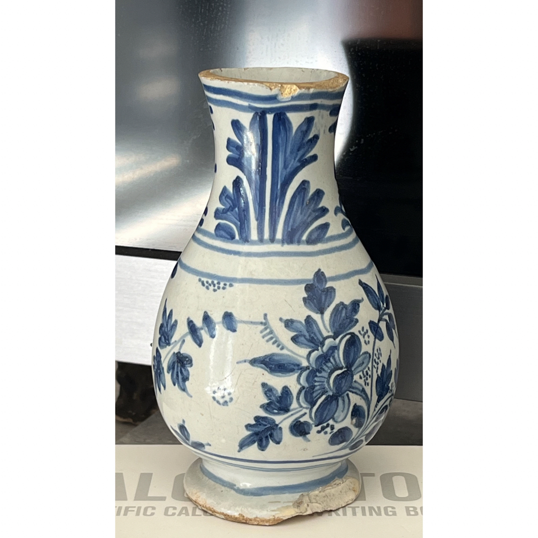 中国古玩清朝染付壺 蓋壷 唐物 時代物割れ直し - 中国古玩元末明初朝染