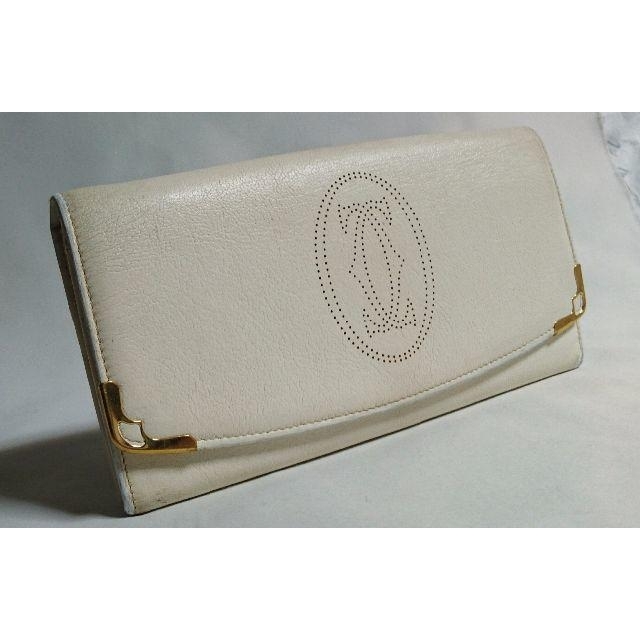Cartier - 正規良 激レア カルティエ マルチェロ 2Cロゴ長財布 白